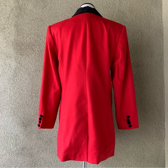🔥5/$20🔥 “Amanda Smith” Red Pure Wool Jacket Velvet Collar size 12 - Picture 6 of 16